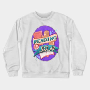 Reading is lit! Crewneck Sweatshirt